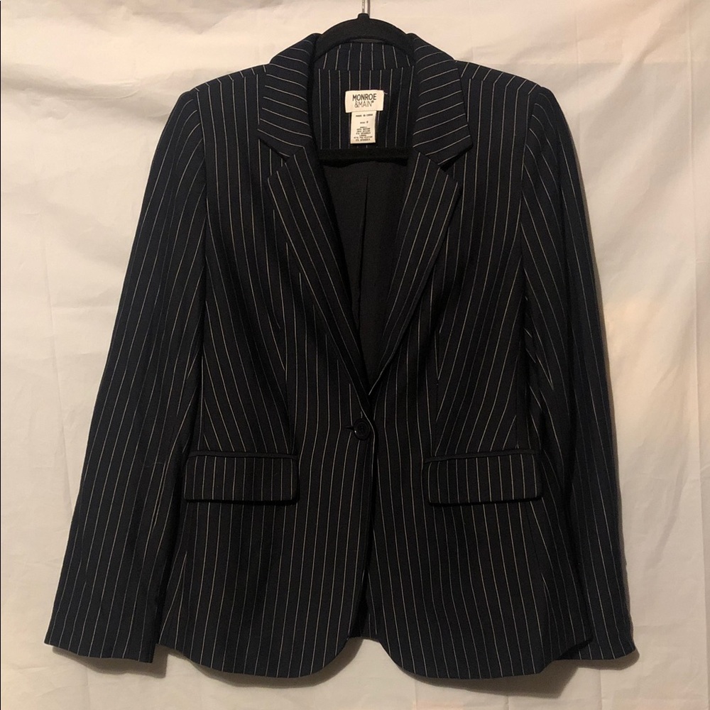 Monroe & Main Navy Pinstripe Blazer